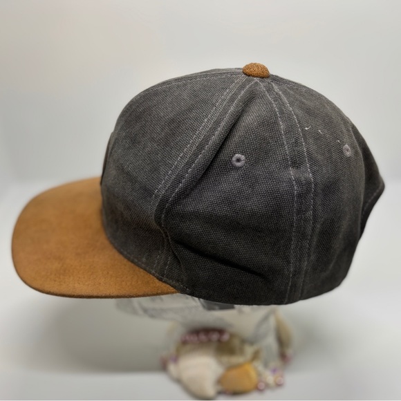 Volcom Stone Snapback Hat Gray Suede Brim O/S Adjustable Two Tone Cap - Picture 2 of 9